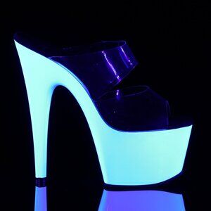 Platform Glow Double Band Stiletto High Heel Shoes